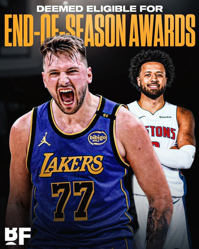 东契奇坎宁安申诉成功获评奖资格 爱德华兹遭驳